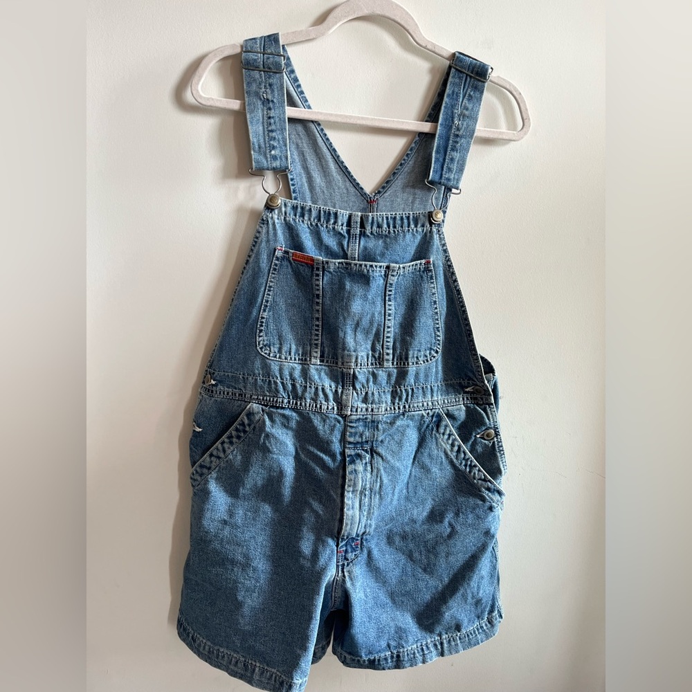Vintage IKEDA Canada Blue Denim Shorts Overalls - Medium